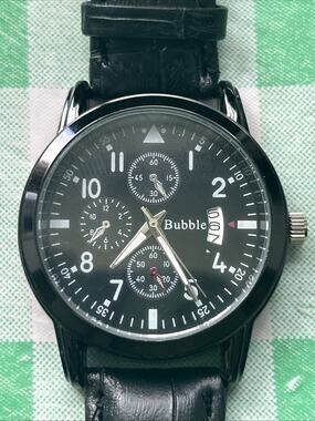 Bubble Black Dial And Band Men’s Quartz Watch